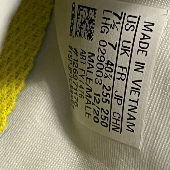 Adidas Tyshawn Jones Skateboarding Cloud White Yellow Gold FY7476  Men's size 7. - Picture 7 of 7